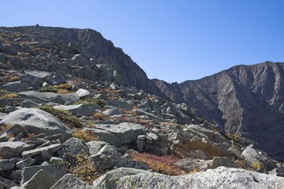 Looking up Dudley Trail towards the Knife Edge