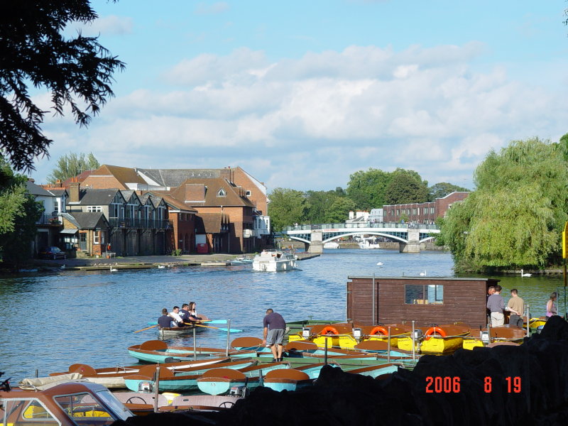 The boat station and the distant bridge