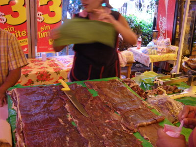 Cecina, the meat that Yecapixtla is famous for.