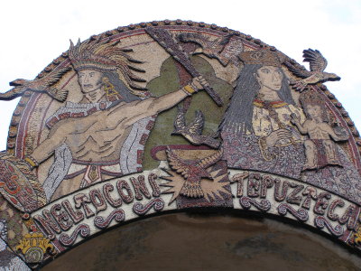 Mural made out of beans in Tepoztlan