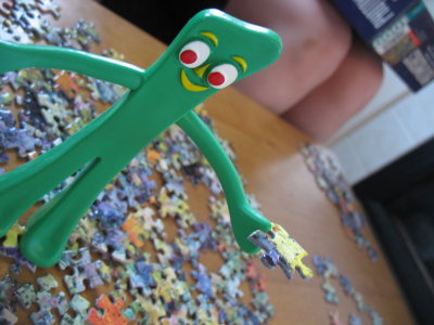Gumby helps out with the puzzle