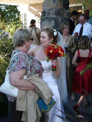 the bride takes congratulations