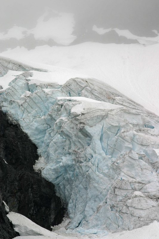 Part Of Entiat Glacier Hanging On Walls At End Of Valley
