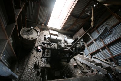 Old Engine In Elevator