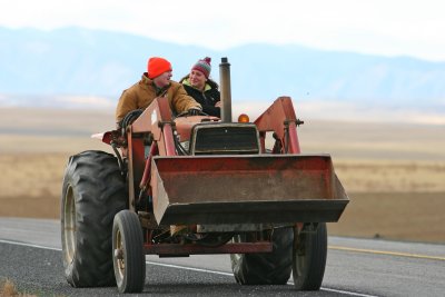 Young Couple Out On A  Tractor Date Near Withrow