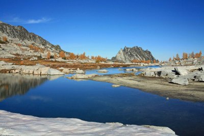  Glacier Fed Lake and Prussik Peak In Background.