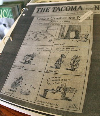 Wooden Money  Cartoons  Aboput Tenino From The 30's