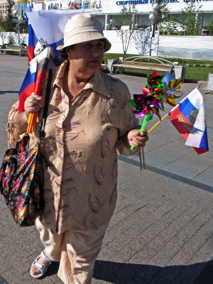 Selling Russian flags