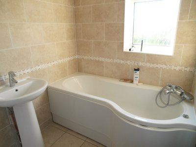 New bathroom as well (spot the 6 tiles that the plumber let me install)