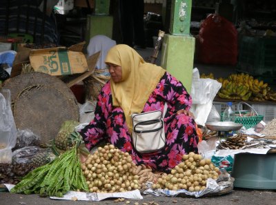 Woman selling veg, Central Market