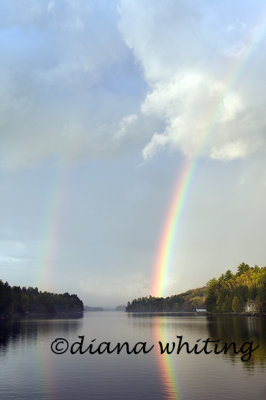 Double Rainbow Over Long Lake, Adirondack, NY