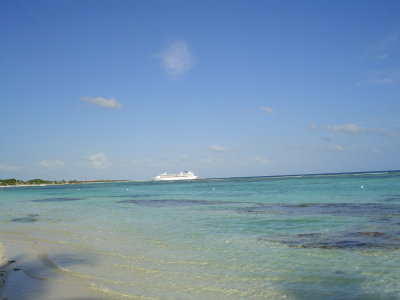 That's our ship way in the distance we can see!