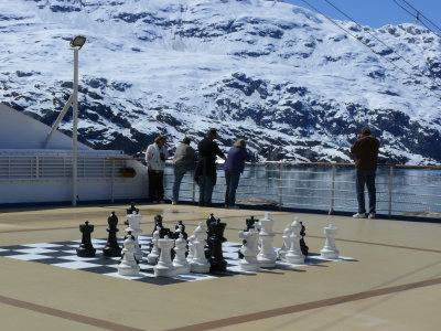 A giant game of chess on the ship - cool!