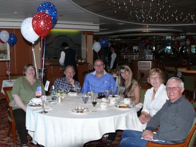Jim, Lynda, Bruce, Larissa, Shirley & Clive at the 'American' supper