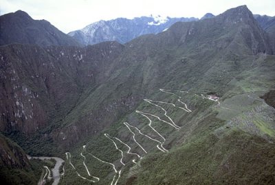 The road up to Machu Picchu from Agua Calientes