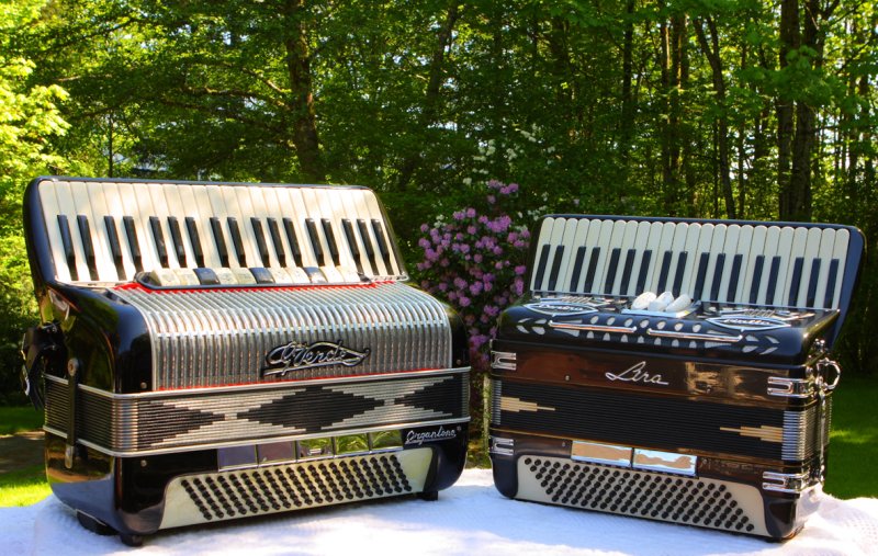 Andys first, and one of his latest accordions.