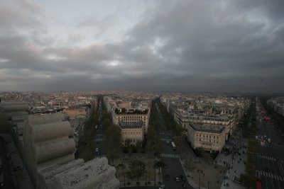 View from the top of Arc de Triomphe