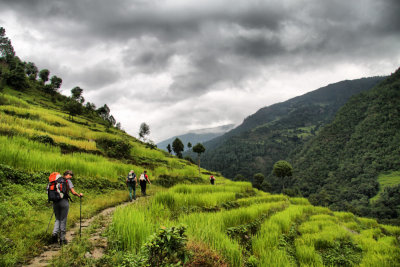 walking at lower elevation
