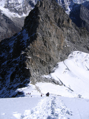 climbing Yalung Ri