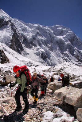 on moraine below glacier