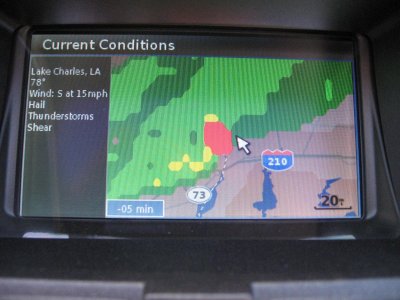 XM Weather Radar Image on the GPS