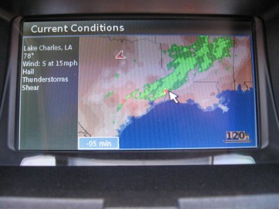 XM Weather Radar Image on the GPS
