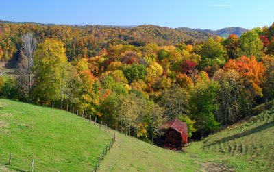 Barn in a deep valley