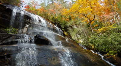 A WATERFALL IN WESTERN NORTH CAROLINA'S PISGAH NATIONAL FOREST