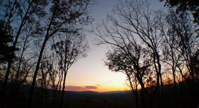 FALL MOUNTAIN SUNSET  -  IMAGE MADE USING THE OPTEKA .45X WIDE ANGLE LENS