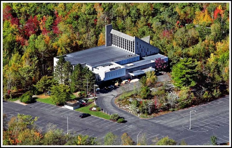 Temple Hesed Embedded in Fall Foliage