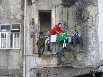 Hanging out the washing