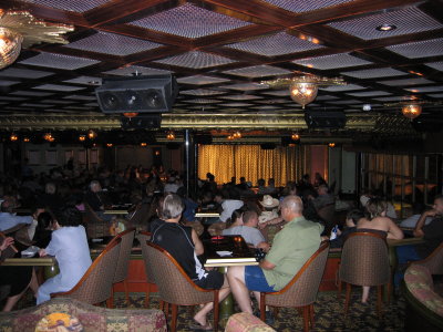 The rear stage area for performers