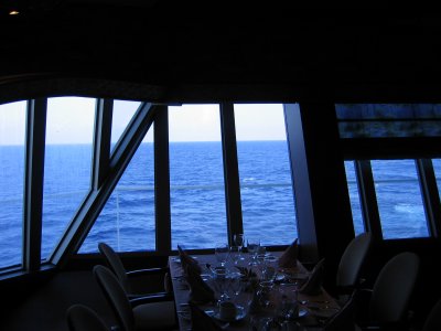 This would have been the view from our dining table - but we had late dining and it was always dark