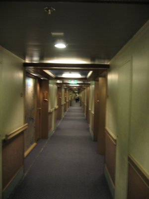 Hallway to my room from the front of the ship