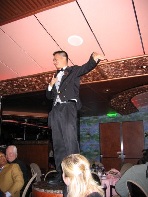 Our waiter performing