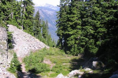 On a bench above Spectacle Lake