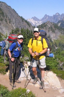 Gabby and Eric with full packs