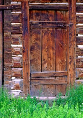 Primitive Log Cabin Door, Jackson Hole, WY