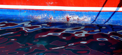 Red White and Blue Fishing Boat Stern