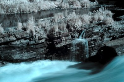 Hogg's Back Falls in False Colour Infrared