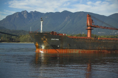 Krateros aground just inside Vancouver Harbour