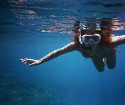 fent l'últim snorkel amb la Miriam