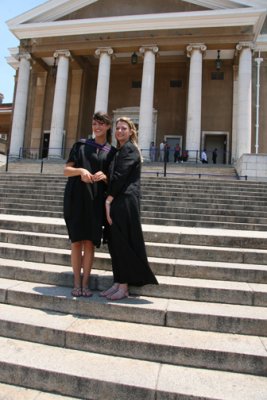 Gina and Mimi on Jammie stairs