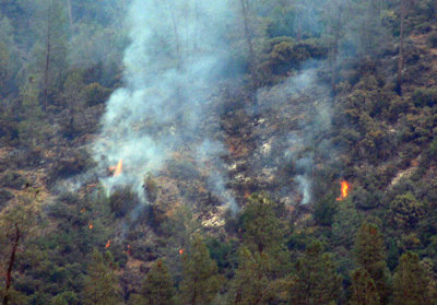 Feather River Canyon, with some spotty flames