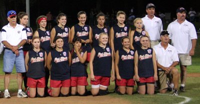 Red Bluff Jr. Softball All-Stars, featuring Sami Jensen, at left