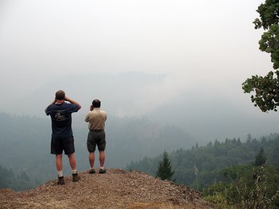 6-25: A smoky West Brnch Feather River Canyon from Coutlolenc Lookout, Magalia