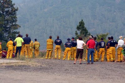 6-26: Firefighters from all over the state watch West Fire near Sawmill Peak, Magalia