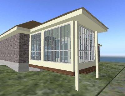 3D Model designed in SL - West Elevation