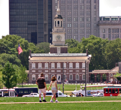 Independence Hall, with the mall before it
