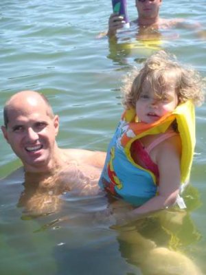 swimming in olin with daddy